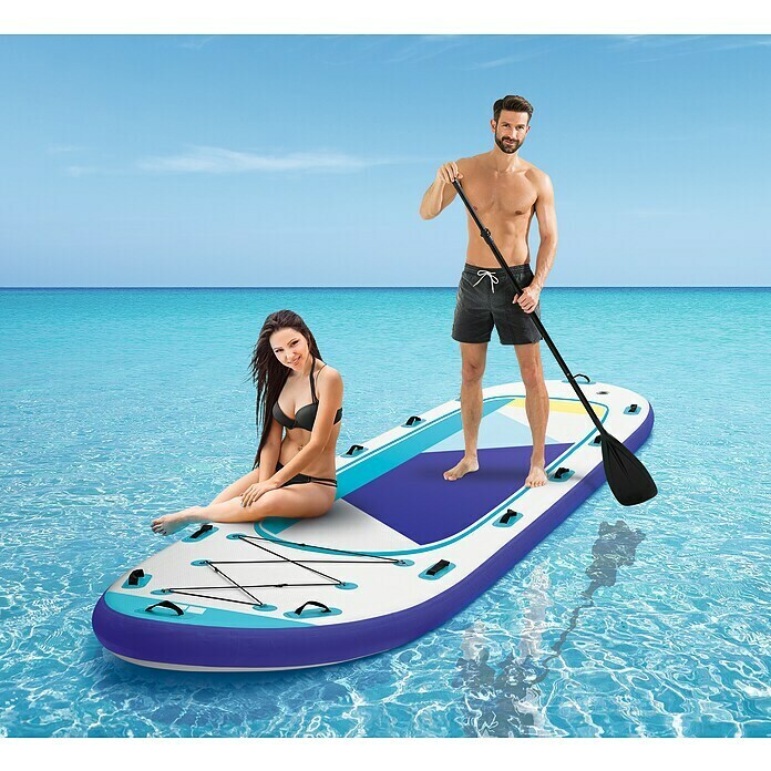 MAXXMEE SUP-Board-Set Design für 6 PersonenL x B x H: 550 x 152 x 20 cm, Geeignet für: 6 Personen, Nutzlast: 650 kg, Aufblasbar, Blau/Weiß Mood Shot