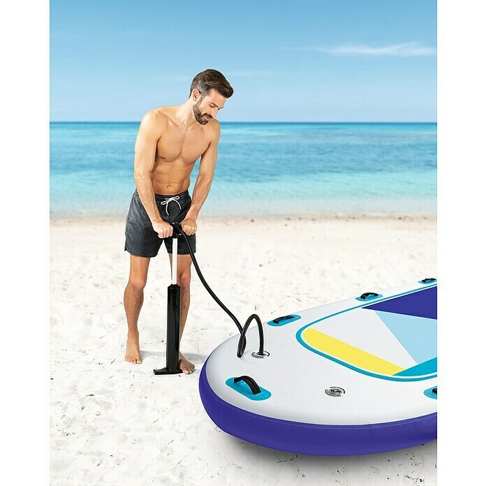 MAXXMEE SUP-Board-Set Design für 6 PersonenL x B x H: 550 x 152 x 20 cm, Geeignet für: 6 Personen, Nutzlast: 650 kg, Aufblasbar, Blau/Weiß Mood Shot