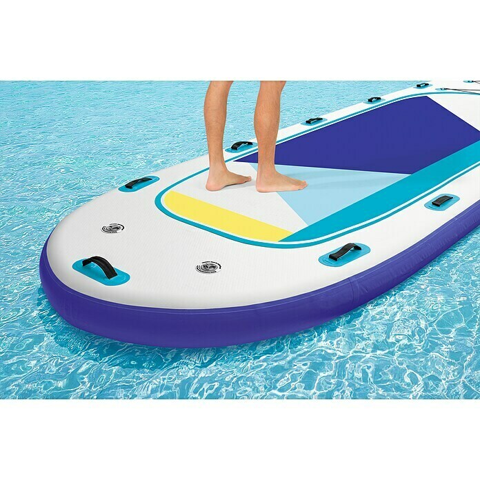 MAXXMEE SUP-Board-Set Design für 6 PersonenL x B x H: 550 x 152 x 20 cm, Geeignet für: 6 Personen, Nutzlast: 650 kg, Aufblasbar, Blau/Weiß Mood Shot