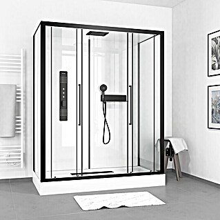 Cabina de ducha Urban 2 XXL (85 x 160 x 215 cm, Blanco/Negro)