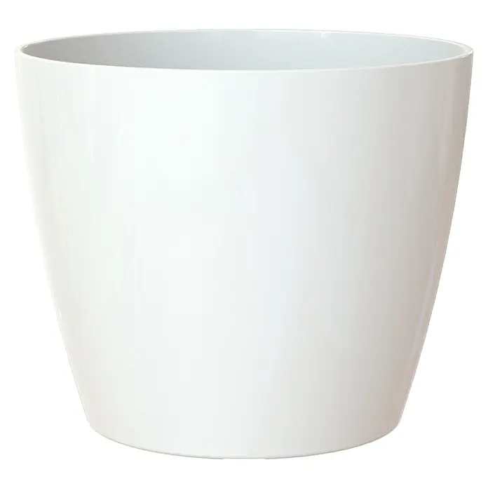 Artevasi San Remo Übertopf rund - Außenmaß (Ø x H): 30 x 27,3 cm, Weiß - Ein schlichter, weißer Blumentopf in Kegelform, ideal für Zimmerpflanzen und modernes Wohnambiente.