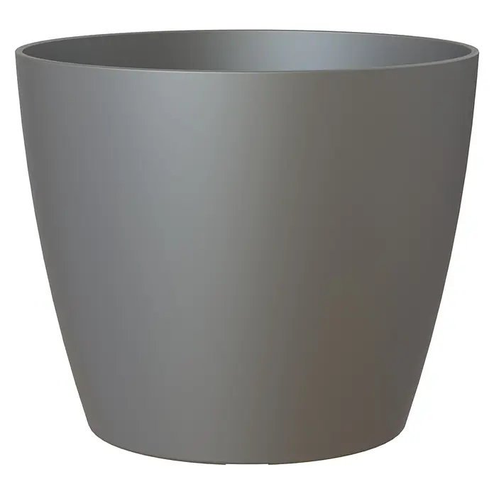 Artevasi San Remo Übertopf rund Matt - Außenmaß (Ø x H): 12 x 11,5 cm, Kunststoff, Anthrazit - Grauer, konischer Pflanztopf aus Kunststoff, perfekt für Innen- und Außenbereiche, um Pflanzen stilvoll zur Geltung zu bringen.