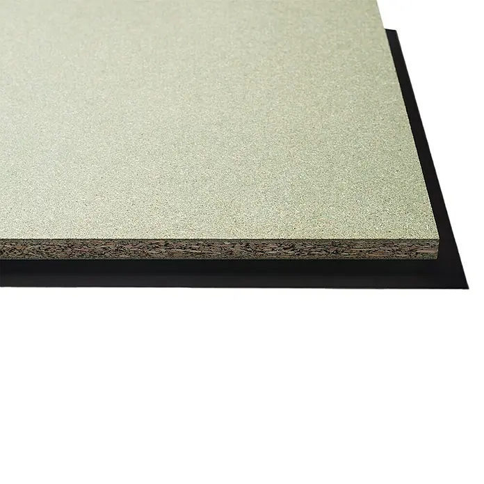 Tablero de aglomerado al corte hidrófugo - Espesor: 19 mm, L x An: 244 x 122 cm - Primer plano de un tablero de corcho natural, mostrando su textura y composición. Ideal para proyectos de construcción sostenibles.