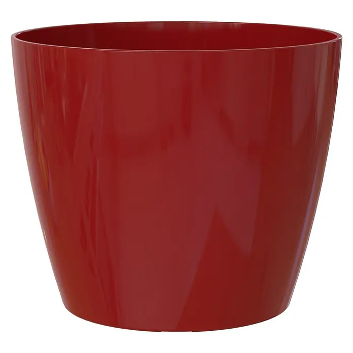 Artevasi San Remo Übertopf rundAußenmaß (Ø x H): 14 x 13 cm, Dunkelrot - Roter, glänzender Blumentopf. Ideal für Zimmerpflanzen und zur Dekoration des Innenbereichs. Ein stilvolles Accessoire für Ihr Zuhause.
