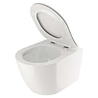 Camargue Paris Wand-WC-Set 2.0 (Spülrandlos, Ohne Spezialglasur, Spülform: Tief, WC Abgang: Waagerecht, Weiß)