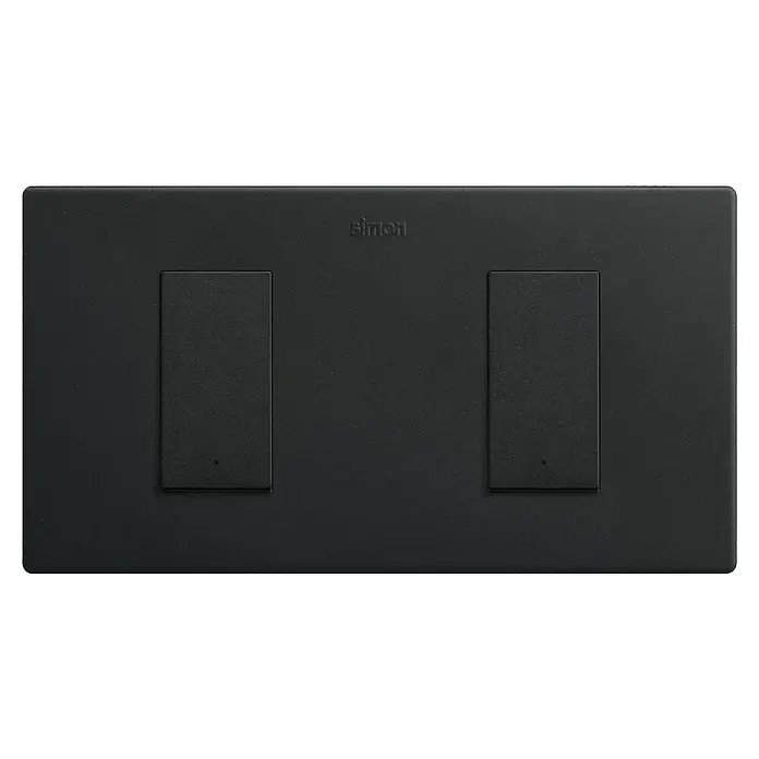 Simon 270 Interruptor/Conmutador doble - Negro, 10 A, Colocar - Interruptor de luz negro Simon con dos interruptores, que ofrece soluciones modernas y elegantes para el hogar.