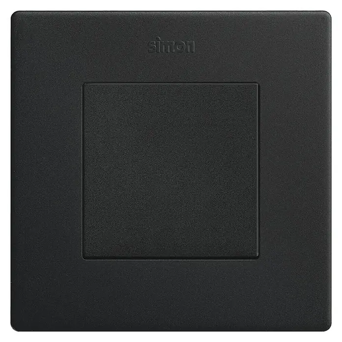 Simon 270 Tapa ciega - Negro, Plástico, Instalar - Interruptor de luz negro Simon con diseño cuadrado, perfecto para interiores modernos y espacios de vida o trabajo elegantes.