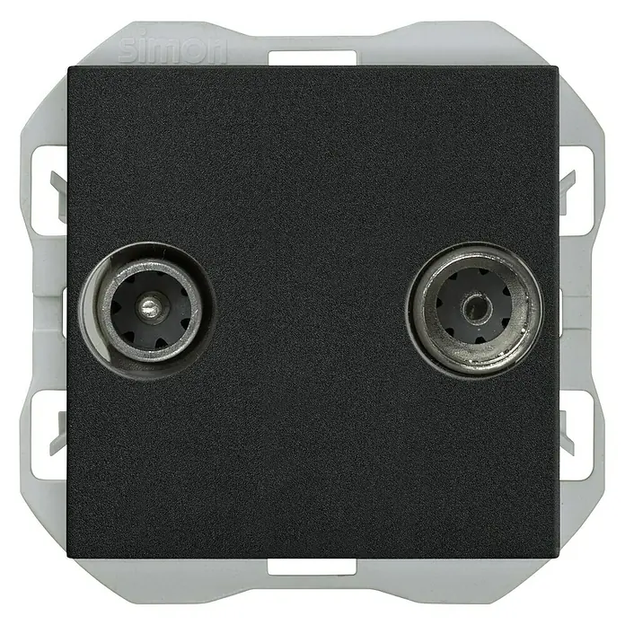 Simon 270 Pieza insertada para caja de antena - Negro - Toma de antena de Simon, una solución de alta calidad para conectar cables de antena en espacios residenciales y comerciales.