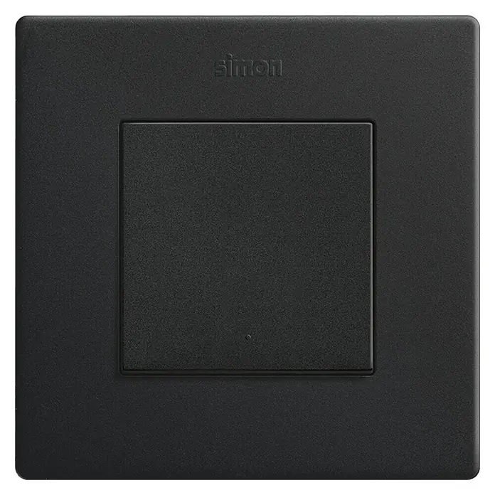 Simon 270 Cruzamiento - Negro, 10 A, Colocar - Interruptor de luz Simon negro con diseño cuadrado. Elegancia sencilla para interiores modernos, ideal para un diseño de hogar con estilo.