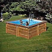 Gre Holz-Pool Carra - Set mit Technikraum (L x B x H: 300 x 300 x 119 cm, Hellbraun, 7.600 l) | BAUHAUS