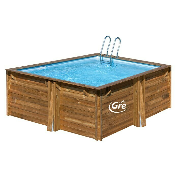 Gre Holz-Pool Carra - Set mit Technikraum (L x B x H: 300 x 300 x 119 cm, Hellbraun, 7.600 l) | BAUHAUS