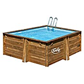 Gre Massivholzpool Carra (300 x 300 x 119 cm, 7.600 l, Hellbraun)