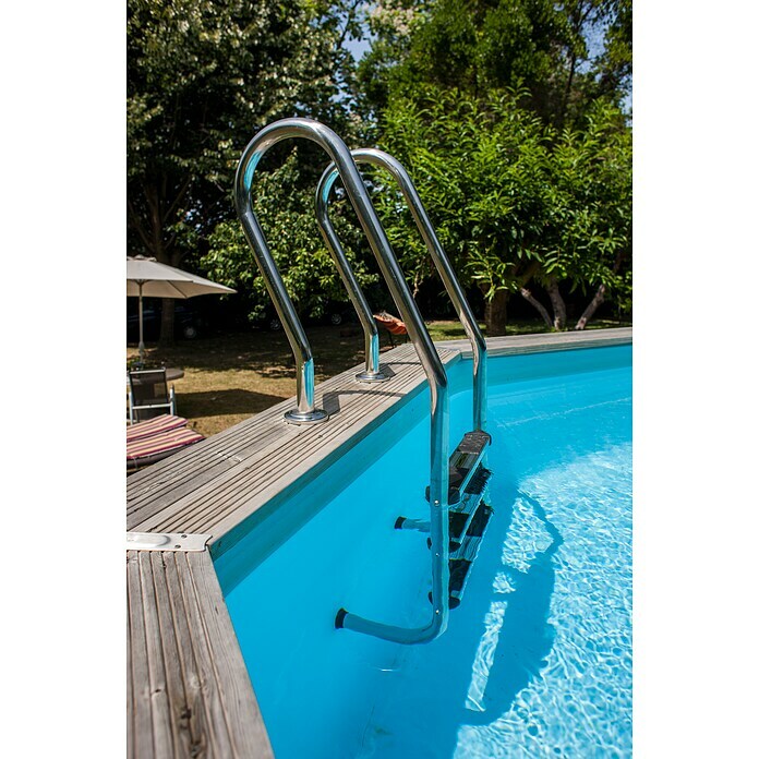 Gre Holz-Pool Carra - Set mit Technikraum (L x B x H: 300 x 300 x 119 cm, Hellbraun, 7.600 l) | BAUHAUS