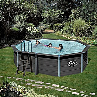 Gre Pool-Komplettset Avantgarde (L x B x H: 524 x 386 x 124 cm, 16,21 m³, Dunkelgrau)