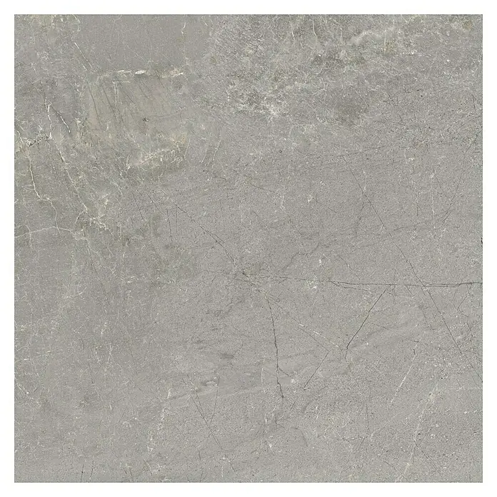 Halcón Pavimento porcelánico Tempo - 60 x 60 cm, Ceniza, Mate, Rectificado - Baldosa de gres gris con sutiles vetas de mármol y una superficie lisa, ideal para interiores modernos y diseños atemporales.