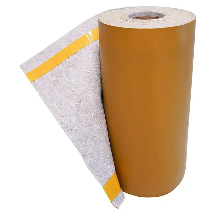 Soprema Cinta de insonorización Tecsound Tube S - 8 m x 40 cm x 4,75 mm, Poliéster - Un rollo de fieltro de aislamiento acústico con una capa exterior marrón, ideal para proyectos de aislamiento e insonorización.