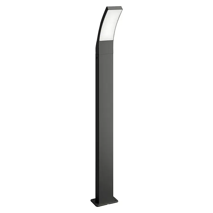 Philips Splay Sobremuro exterior - Color del marco: Antracita, Blanco frío, Con bombillas, Altura: 96 cm - Una luminaria de bolardo elegante y moderna en gris oscuro, que emite una luz brillante y difusa hacia arriba. Perfecta para áreas exteriores elegantes.