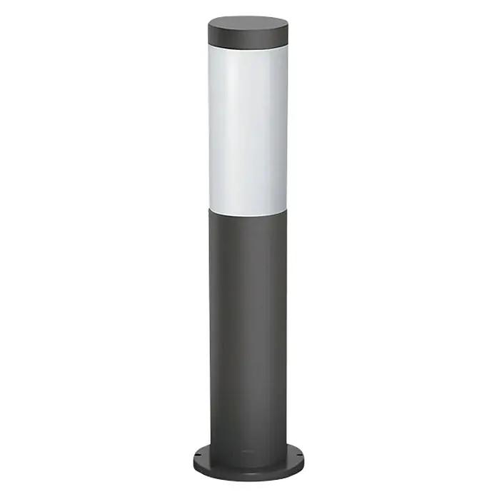 Philips LED-Sockelleuchte Utrecht - 20 W, Anthrazit, 12 x 12 x 45 cm - Eine moderne, zylindrische Außenleuchte in Grau und Weiß, ideal für die Beleuchtung von Wegen und Gärten.