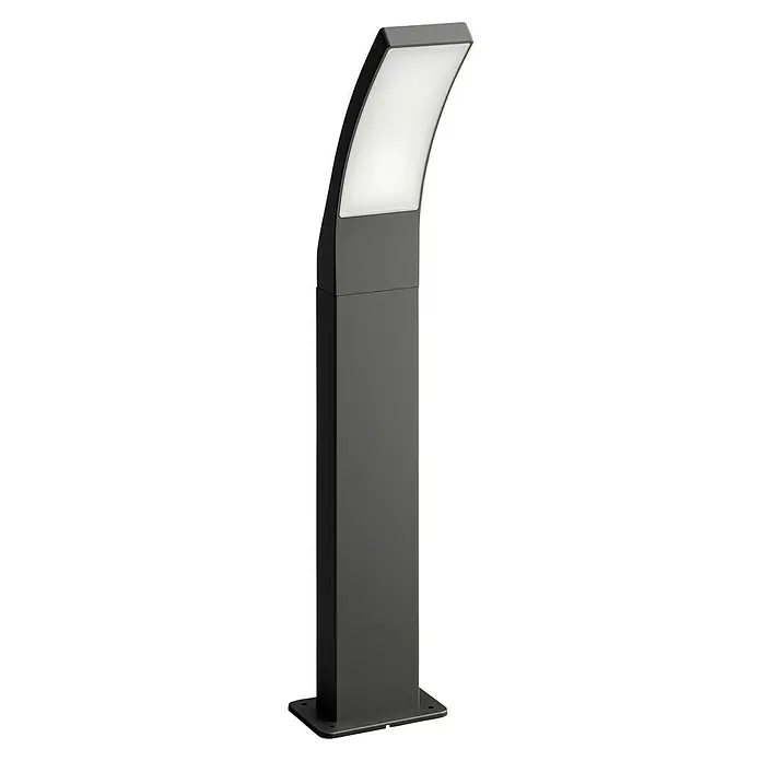 Philips Splay Sobremuro exterior - Color del marco: Antracita, Blanco frío, Con bombillas, Altura: 60 cm - Una farola moderna y elegante en antracita con cabezal curvo iluminado. Ideal para jardines y espacios exteriores.