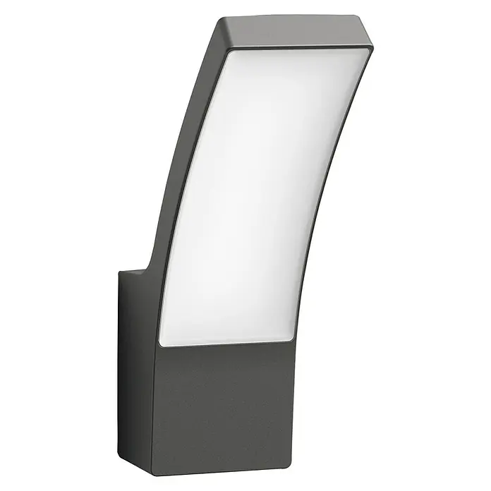 Philips Splay Aplique exterior LED - 12 W, L x An x Al: 16 x 8 x 24 cm, Color del marco: Antracita, Blanco frío - Aplique de pared LED moderno en antracita. El elemento de luz es curvo, creando una iluminación exterior indirecta y agradable.