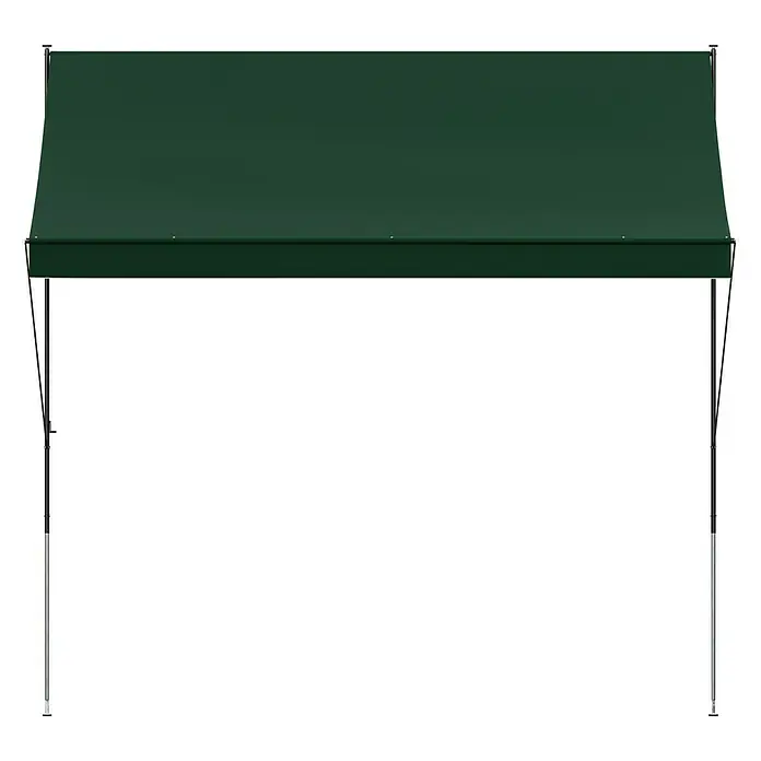 Angerer Klemmmarkise Style - Grün, Breite: 2,5 m, Ausfall: 1,5 m - Darstellung eines grünen Pavillons mit stabilem Rahmen, ideal für Outdoor-Veranstaltungen und zum Schutz vor Sonne und leichtem Regen.