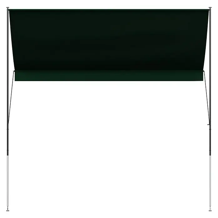 Angerer Klemmmarkise Style - Grün, Breite: 2,5 m, Ausfall: 1,5 m - Schwarze Markise mit silbernen Ständern für Schatten und Komfort im Freien. Ideal für Terrasse oder Garten.