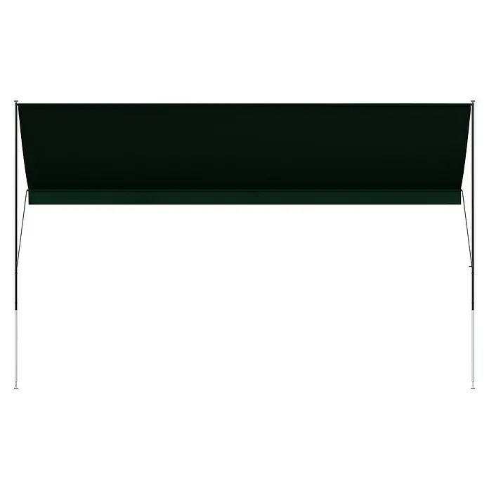 Angerer Klemmmarkise Style - Grün, Breite: 4 m, Ausfall: 1,5 m - Bild einer grünen, ausfahrbaren Seitenmarkise. Die Markise bietet Schutz vor Sonne und neugierigen Blicken auf Terrassen und Balkonen.
