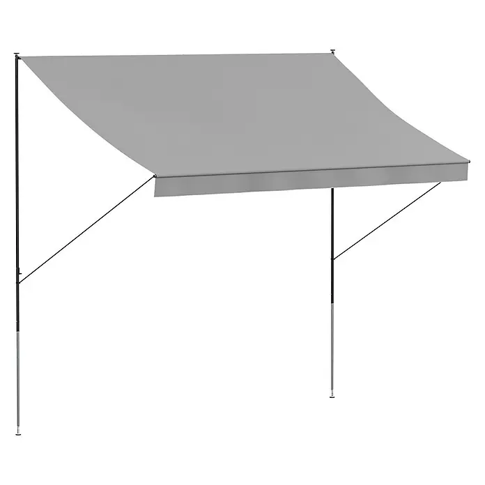 Angerer Klemmmarkise Style Granit - Hellgrau, Breite: 3 m, Ausfall: 1,5 m - Graue Markise mit solidem Rahmen für den Außenbereich, ideal für Schatten und Schutz vor Sonne oder Regen.