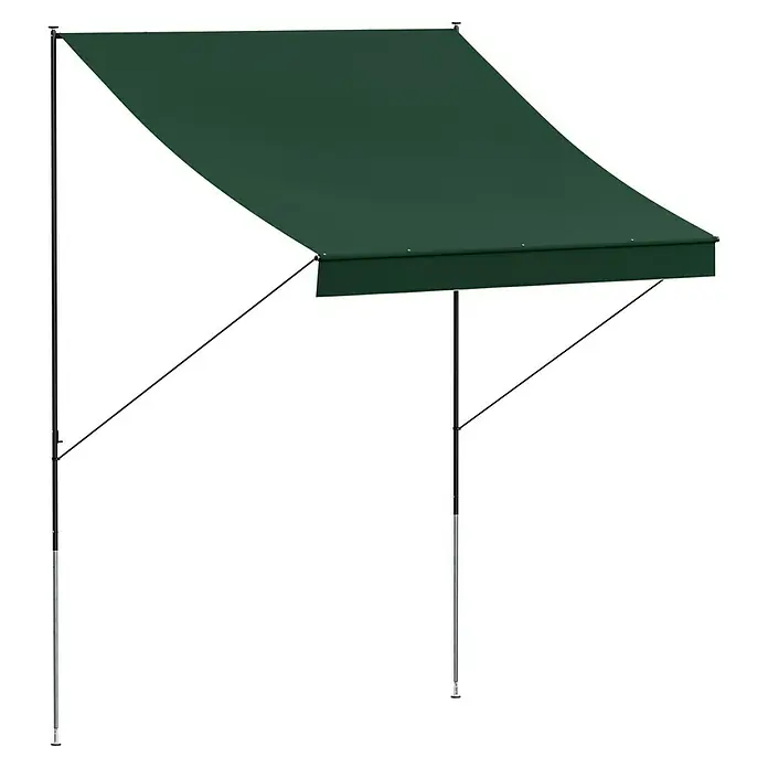 Angerer Klemmmarkise Style - Grün, Breite: 2 m, Ausfall: 1,5 m - Dunkelgrüne Markise mit robustem Gestell. Die Markise bietet idealen Sonnenschutz und ist eine stilvolle Ergänzung für jeden Außenbereich.