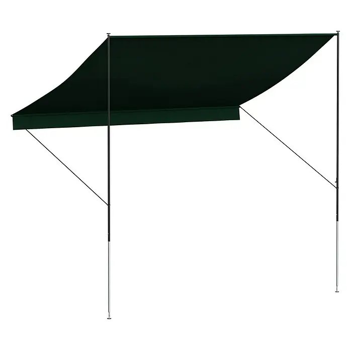 Angerer Klemmmarkise Style - Grün, Breite: 3 m, Ausfall: 1,5 m - Freistehende Markise in Dunkelgrün, ideal für Schatten im Garten oder auf der Terrasse. Einfach zu montieren, flexibel einsetzbar.