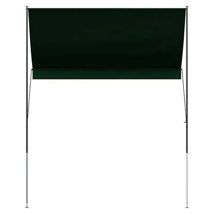 Angerer Klemmmarkise Style - Grün, Breite: 2 m, Ausfall: 1,5 m - Eine stahlgraue, freistehende Markise ist ein praktischer und stilvoller Schattenspender für den Außenbereich, der vor Sonne schützt.