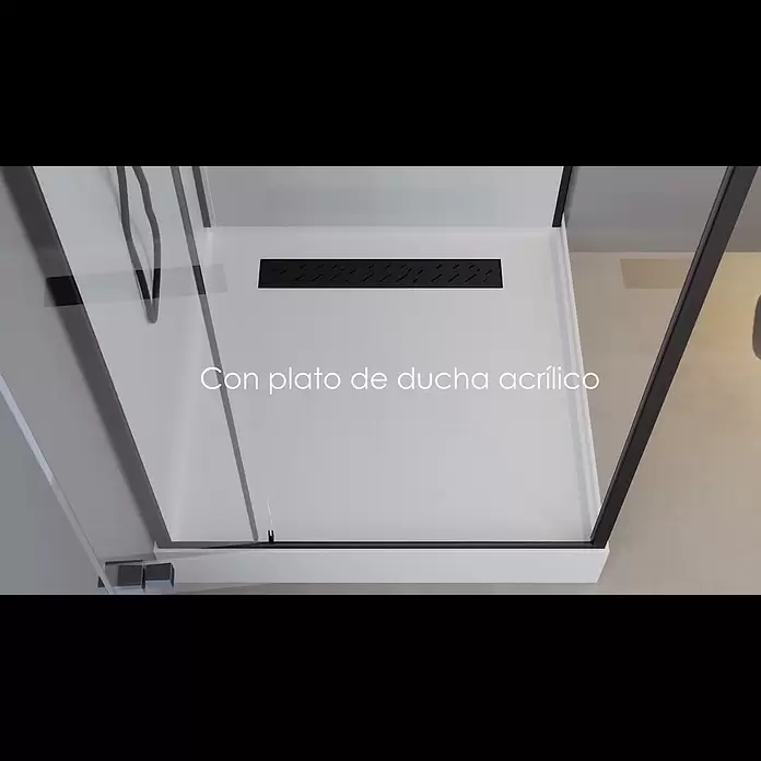 Aurlane Cabina de ducha completa cuadrada Urban 2 - 90 x 90 x 215 cm, Blanco/Negro - Cabina de ducha completa – CAB247