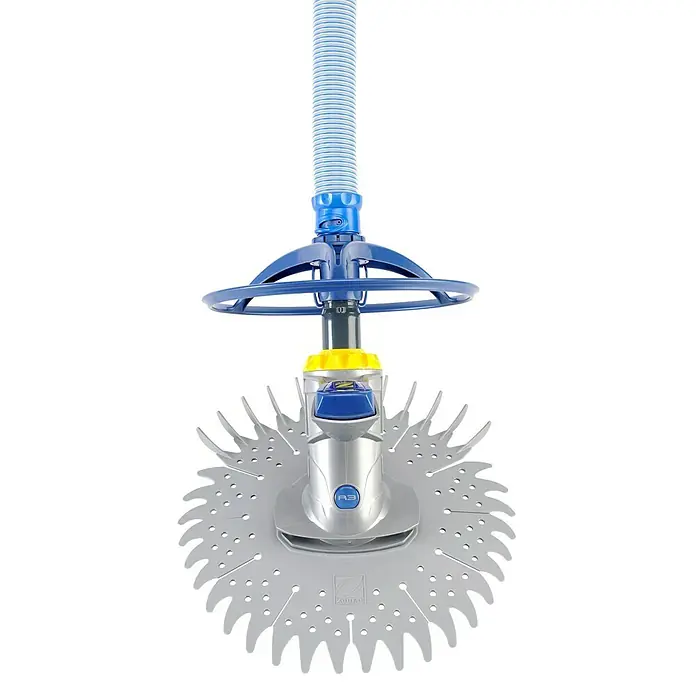 Zodiac Aspirador para piscina - Hidráulica, Específico para: Piscinas de hasta 9 x 5 m - En la imagen se muestra un limpiafondos ZODIAC A3 con una manguera azul. Este dispositivo mantiene tu piscina limpia.