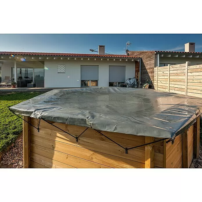 Gre Pool-Abdeckplane Winter Vanille - 580 g/m², Passend für: Pools bis Ø 400 cm - Stimmungsaufnahme