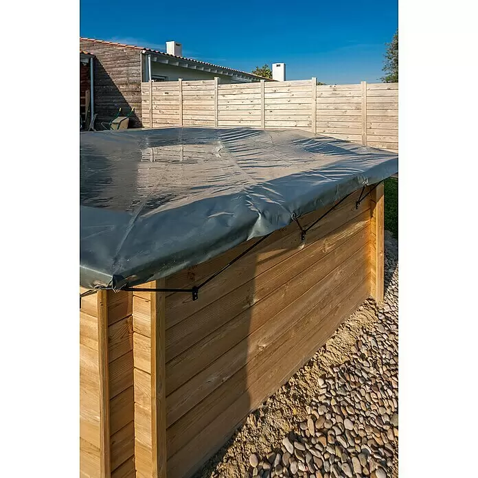 Gre Pool-Abdeckplane Winter Vanille - 580 g/m², Passend für: Pools bis Ø 400 cm - Stimmungsaufnahme