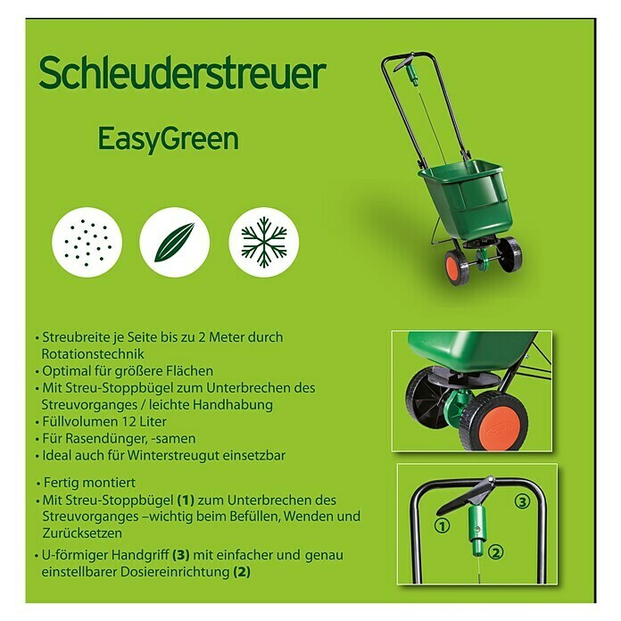 Substral Schleuderstreuwagen EasyGreenStreubreite: 2 m, 12 l Use Shot