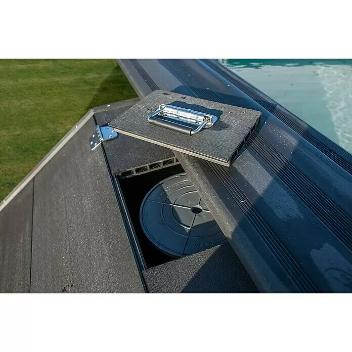 Gre Technikraum für Kompositpools - L x B x H: 80 x 60 x 89 cm, WPC - Detailaufnahme