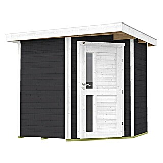 Weka Gartenhaus 229 A (Außenmaß inkl. Dachüberstand (B x T): 244 x 244 cm, Holz, Anthrazit)