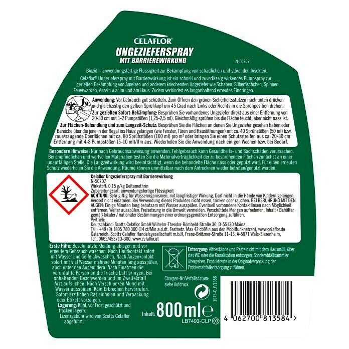 Substral Celaflor Ungezieferspray (800 ml)