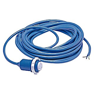 Cable eléctrico con conector y capuchón (10 m, Azul)