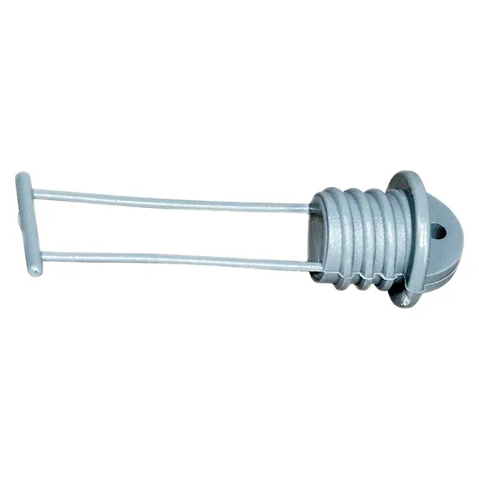 Válvula de desagüe anti-retorno - Blanco, Plástico - Tapón espiral gris con asa para sellar aberturas, ideal para barcos y equipos deportivos acuáticos.