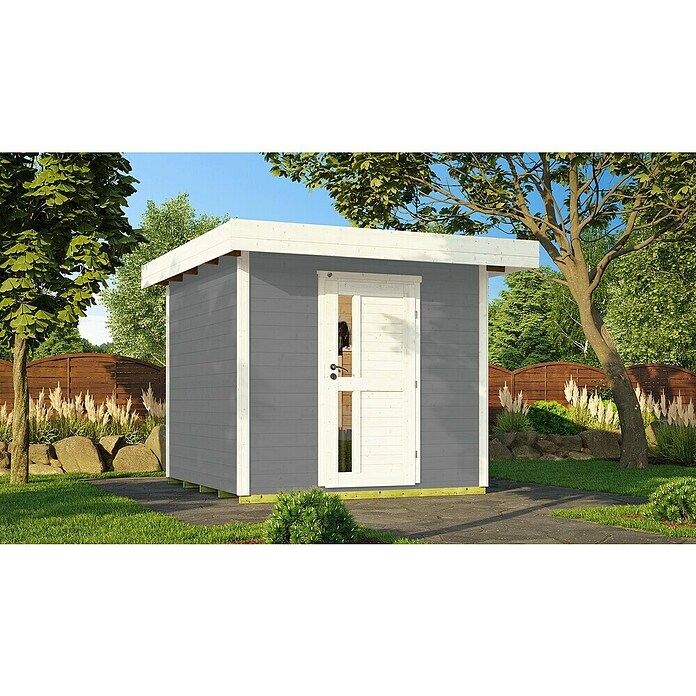 Weka Gartenhaus 172 (Außenmaß inkl. Dachüberstand (B x T): 275 x 314 cm, Holz, Grau) | BAUHAUS