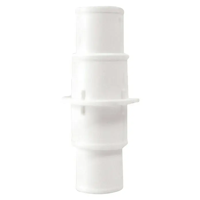 Gre Schlauchverbinder - Durchmesser: 32 mm - 38 mm - Weiße Kunststoff-Verlängerung mit breiteren Enden und mittigem Kragen. Ideal für Sanitäranwendungen und Rohrverbindungen.