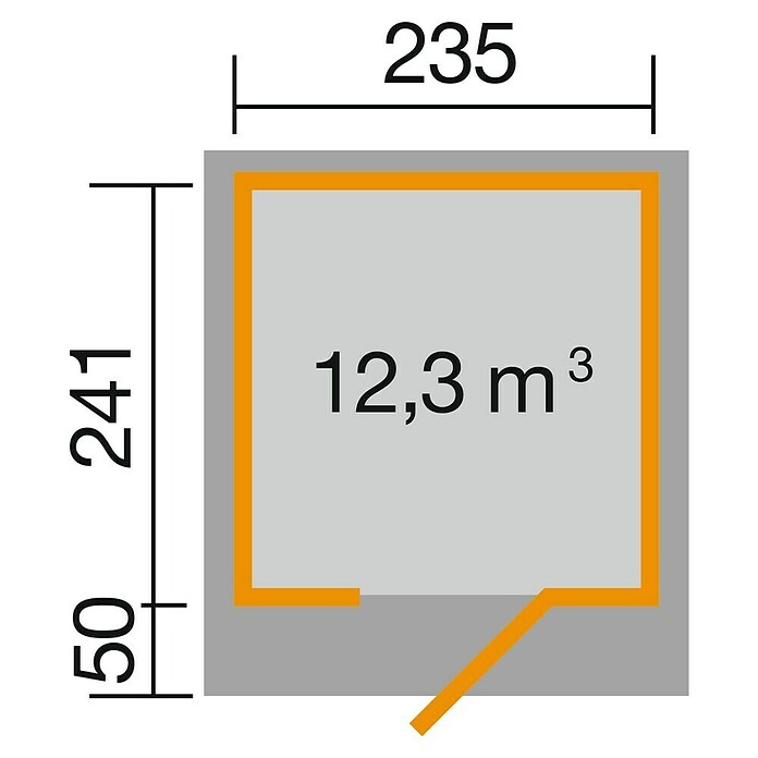 Weka Gartenhaus 172 (Außenmaß inkl. Dachüberstand (B x T): 275 x 314 cm, Holz, Grau) | BAUHAUS