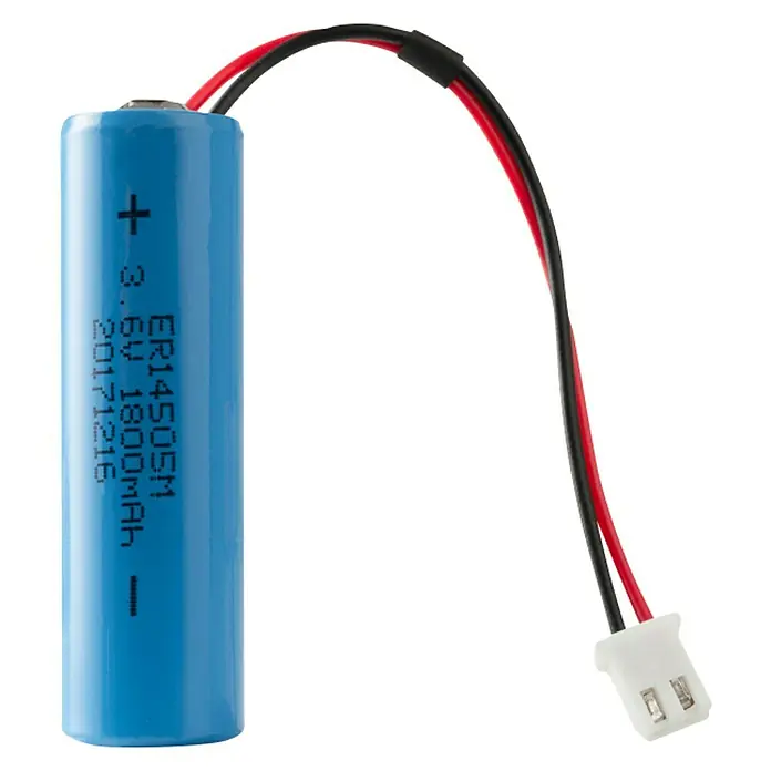 Fluidra Blue Connect Batterie - Passend für: Fluidra Blue Connect Wasser-Analysegerät - Blaue 3.6V Lithium-Batterie ER14505M mit rotem und schwarzem Kabel und Stecker für elektronische Geräte.
