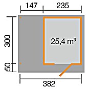 Weka Gartenhaus 172 A (Außenmaß inkl. Dachüberstand (B x T): 430 x 375 cm, Holz, Grau) | BAUHAUS
