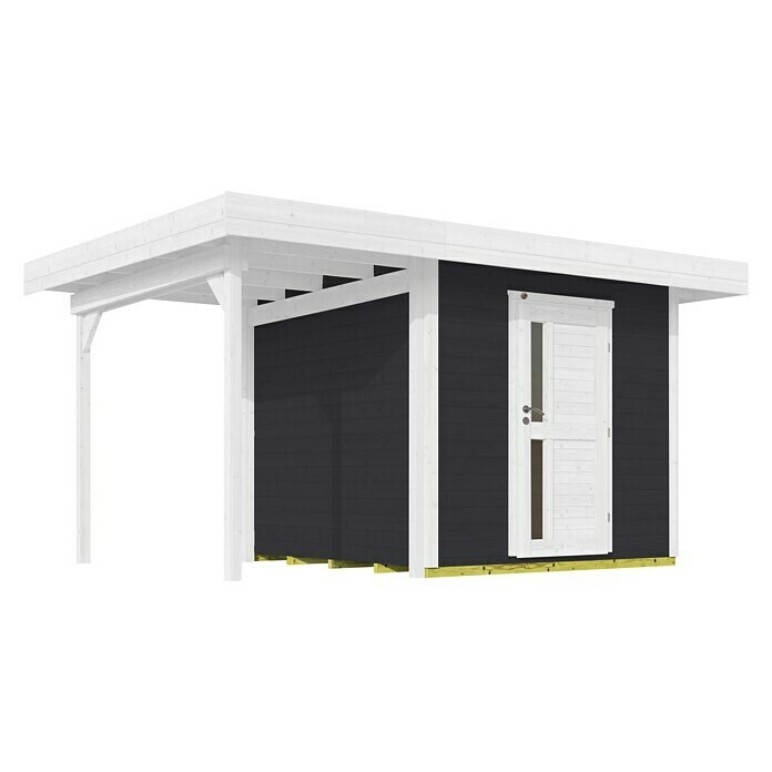 Weka Gartenhaus 172 A (Außenmaß inkl. Dachüberstand (B x T): 430 x 314 cm, Holz, Anthrazit)