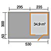 Weka Gartenhaus 172 B (Außenmaß inkl. Dachüberstand (B x T): 575 x 375 cm, Holz, Schwedenrot) | BAUHAUS