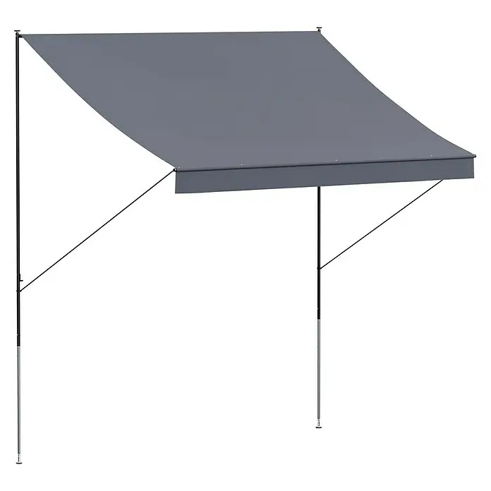 Angerer Klemmmarkise Style Anthrazit - Dunkelgrau, Breite: 2,5 m, Ausfall: 1,5 m - Graue Markise mit stabilem Metallrahmen für Schutz vor Sonne und Regen. Ideal für Terrasse oder Balkon.