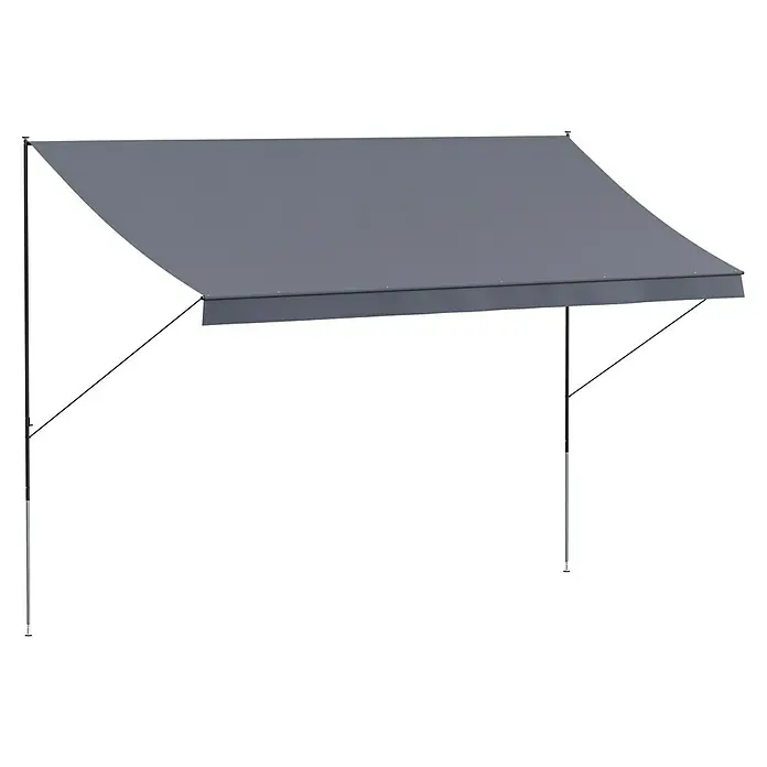 Angerer Klemmmarkise Style Anthrazit - Dunkelgrau, Breite: 4 m, Ausfall: 1,5 m - Graue Markise mit Rahmen, die Schutz vor Sonne und Regen bietet. Ideal für Terrassen und Balkone und bietet eine angenehme Beschattung.